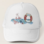 Nautical Baseball Pet Trucker Hat (Voorkant)