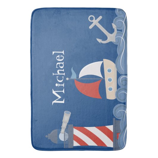 Nautical Bath Mat Personalized (Voorkant Verticaal)