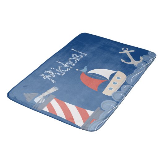 Nautical Bath Mat Personalized (Gekanteld)
