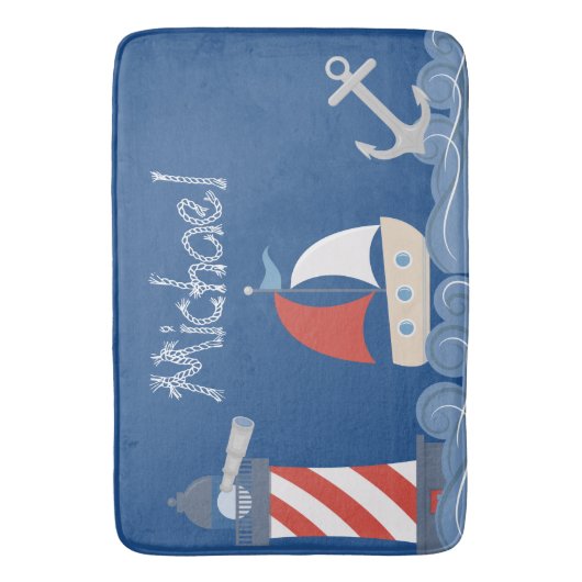 Nautical Bath Mat Personalized (Voorkant Verticaal)
