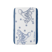 Nautical Bathroom Navy Blue Octopus Badmat (Voorkant Verticaal)