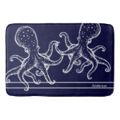 Nautical Bathroom Navy Blue Octopus Badmat (Voorkant)