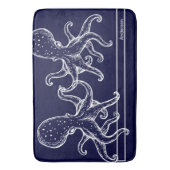 Nautical Bathroom Navy Blue Octopus Badmat (Voorkant Verticaal)
