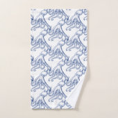 Nautical Bathroom Navy Blue Octopus Bath to Bad Handdoek (Handdoek)