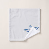 Nautical Bathroom Navy Blue Starfish Patroon Bath Bad Handdoek (Wasdoekje)