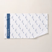 Nautical Bathroom Navy Blue Whale Bad Handdoek (Handdoek)