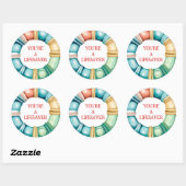 Nautical Beach Ahoy Boys Verjaardag uitnodiging Ronde Sticker (Vel)