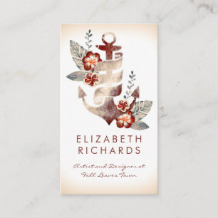 Nautical Beach Anchor Coastal Cruise Yacht Party Visitekaartje