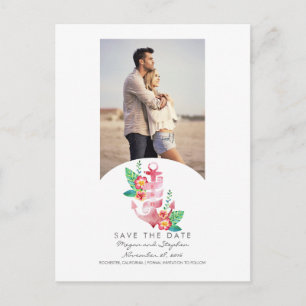 Nautical Beach Anchor Photo Save the Date Aankondigingskaart