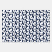Nautical Beach Anchors Coral Shell Navy Blue White Inpakpapier Vel (Voorkant 3)