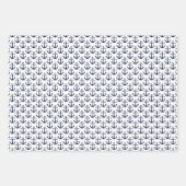 Nautical Beach Anchors Coral Shell Navy Blue White Inpakpapier Vel (Voorkant)