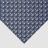 Nautical Beach Anchors Navy Blue Ivory Sailing Tissuepapier (Detail)