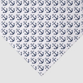 Nautical Beach Anchors Navy Blue White Sailing Tissuepapier (Detail)