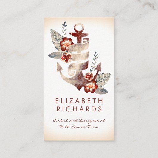 Nautical Beach Anker Kust Cruise Yacht Party Visitekaartje (Voorkant)