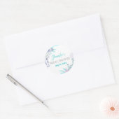 Nautical Beach Aqua Shell Bruiloftswaterverf Ronde Sticker (Envelop)