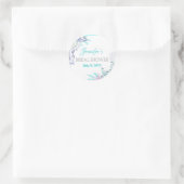 Nautical Beach Aqua Shell Trouwfeest Waterverf Ronde Sticker (Tas)