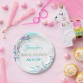 Nautical Beach Aqua Shell Vrijgezellenfeest Waterv Papieren Bordje (Feest)