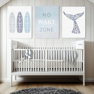 Nautical Beach Baby Geen Wake Zone Canvas Afdruk