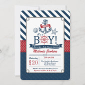 Nautical Beach Baby shower Invitation Kaart (Voorkant)