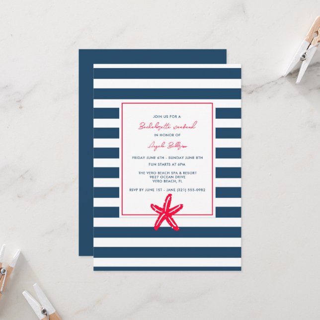 Nautical Beach Bachelorette Weekend Party (Voorkant / Achterkant in situ)