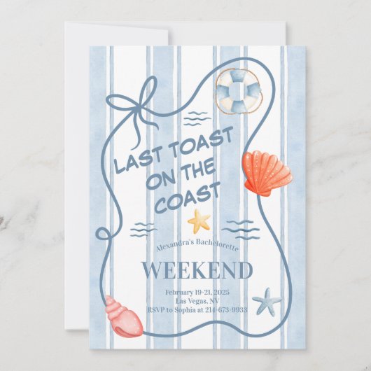 Nautical Beach Bash vrijgezellenweekend Kaart (Voorkant)
