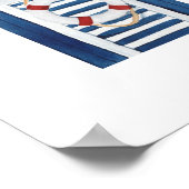 Nautical Beach Blue Beach Hut Holiday Nursery Poster (Hoek)