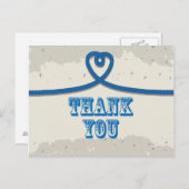 Nautical Beach Blue Heart Knot Bedankt Briefkaart (Voorkant / Achterkant)