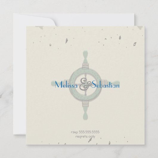 Nautical Beach Blue Heart Knot Save the Date (Achterkant)