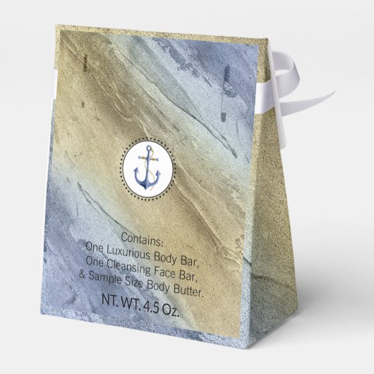 Nautical Beach Blue & Sand Cadeset Packaging Bedankdoosjes (Achterkant)