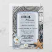 Nautical Beach Boho Blue Bridal Shower Kaart (Voorkant)