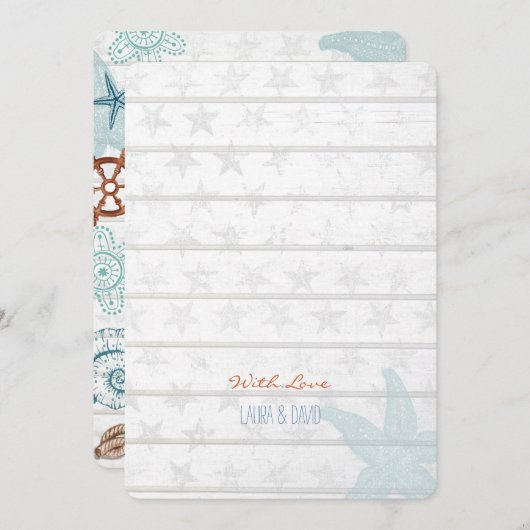 Nautical Beach bruiloft uitnodiging (Voorkant / Achterkant)