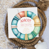 Nautical Beach Buoy Boys Verjaardag Uitnodiging