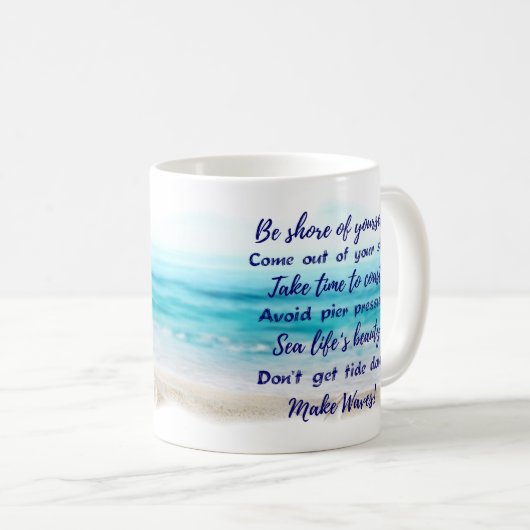 Nautical Beach Coffee Mok Gift/Ocean Advice (Voorkant rechts)