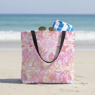 Nautical Beach Collage Heet Roze ID840 Tote Bag