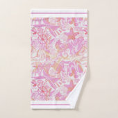 Nautical Beach Collage Hot Pink ID840 Bad Handdoek (Handdoek)