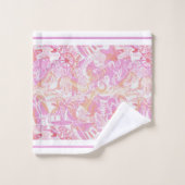 Nautical Beach Collage Hot Pink ID840 Bad Handdoek (Wasdoekje)