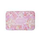 Nautical Beach Collage Hot Pink ID840 Badmat (Voorkant)