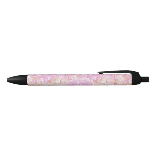 Nautical Beach Collage Hot Pink ID840 Blauwe Inkt Pen (Bovenkant)