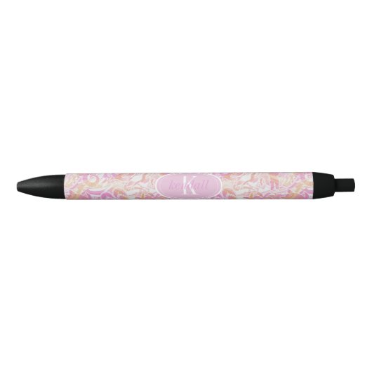 Nautical Beach Collage Hot Pink ID840 Blauwe Inkt Pen (Voorkant)