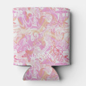 Nautical Beach Collage Hot Pink ID840 Blikjeskoeler (Achterkant)