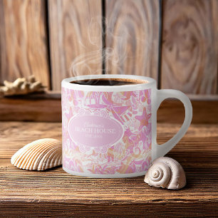 Nautical Beach Collage Hot Pink ID840 Espresso Kop