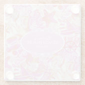 Nautical Beach Collage Hot Pink ID840 Glazen Onderzetter (Achterkant)