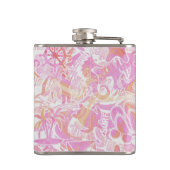 Nautical Beach Collage Hot Pink ID840 Heupfles (Achterkant)