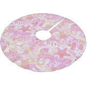 Nautical Beach Collage Hot Pink ID840 Kerstboom Rok (Gekanteld)