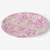 Nautical Beach Collage Hot Pink ID840 Papieren Bordje (Gekanteld)