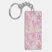 Nautical Beach Collage Hot Pink ID840 Sleutelhanger (Voorkant Links)