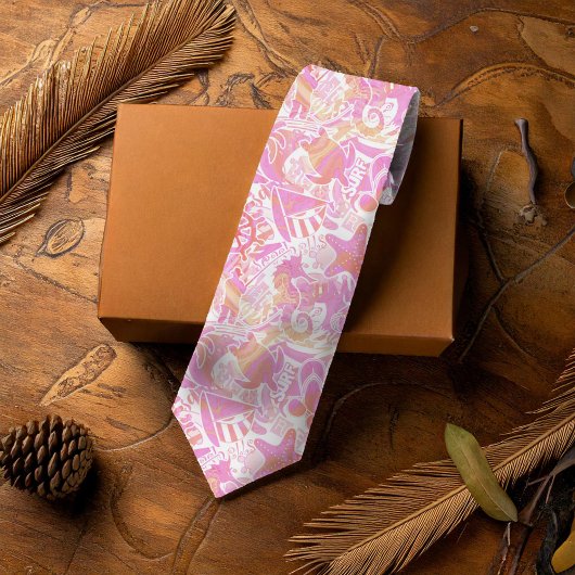 Nautical Beach Collage Hot Pink ID840-Stropdas Stropdas