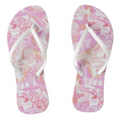 Nautical Beach Collage Hot Pink ID840 Teenslippers (Voetbed)