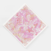 Nautical Beach Collage Hot Roze ID840 Servet (Hoek)