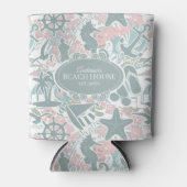 Nautical Beach Collage Sage ID840 Blikjeskoeler (Voorkant)